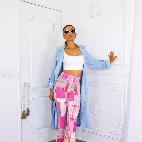 SurelyMine Pants - Pink and Flared pants